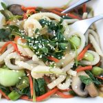 Veggie Udon Noodle Soup made in 20 minutes Vegan