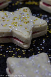 Star-Shaped Vegan Sandwich Cookies with Glitter Stars #Choctoberfest 2018