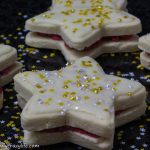 Star-Shaped Vegan Sandwich Cookies with Glitter Stars